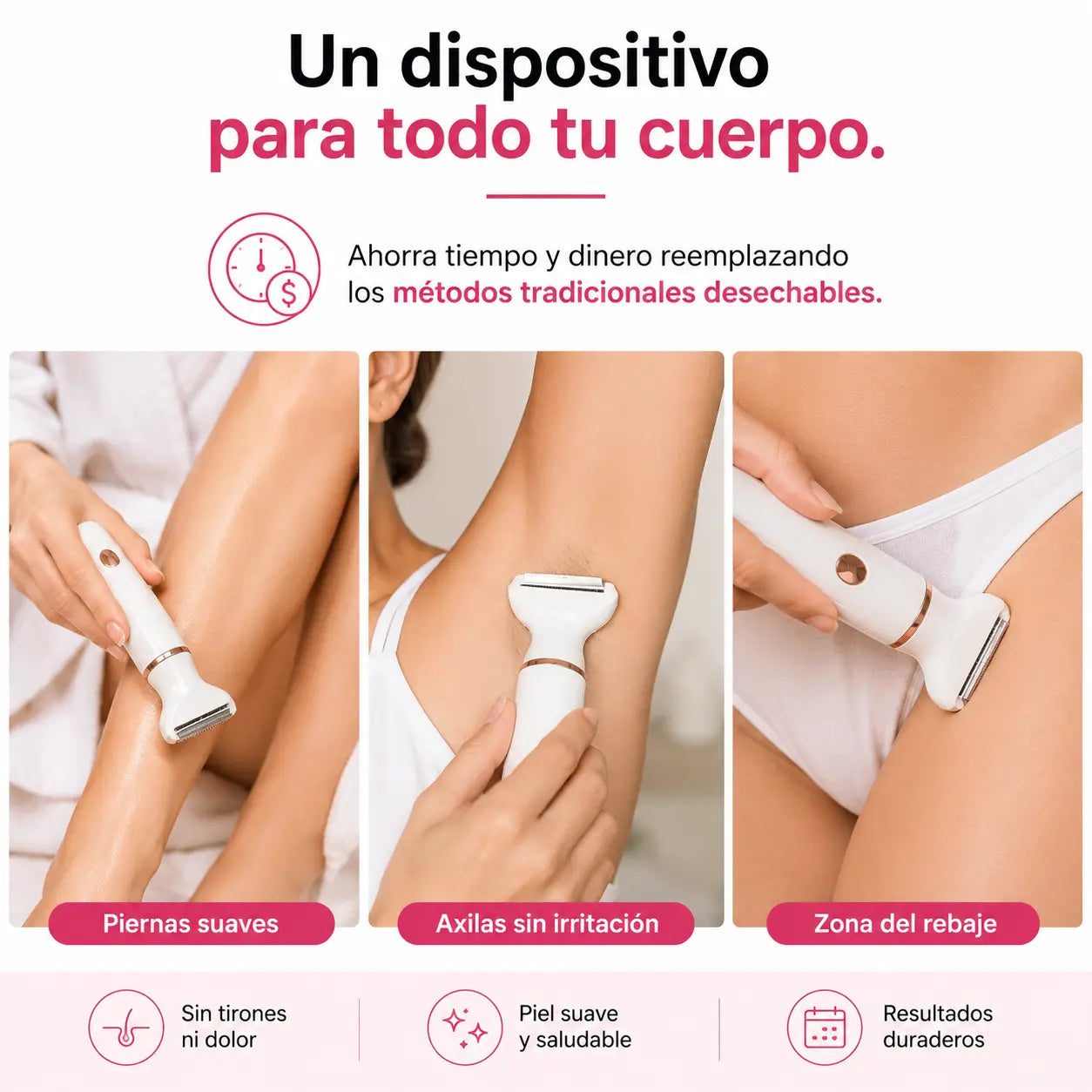 NUEVO: Kit de Depilación Eléctrica 4 en 1 Recargable