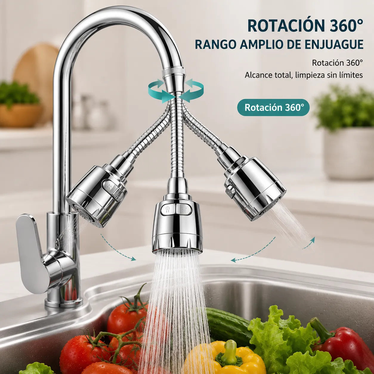 AquaFlow 360° Pro-Transforma Tu Forma de Lavar, Transforma Tu Cocina